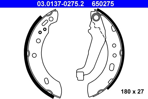 Гальмівні колодки ручника (барабанні) ATE 03013702752 - zapix