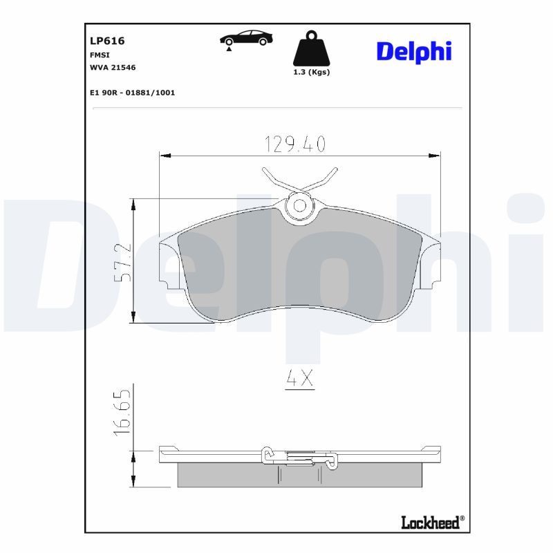 Гальмівні колодки дискові DELPHI LP616 - zapix