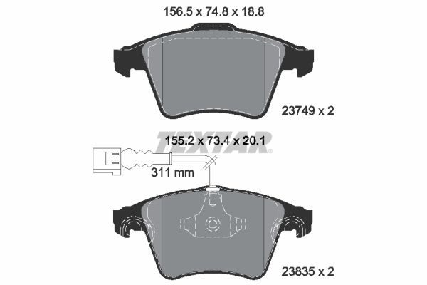 Гальмівні колодки дискові TEXTAR 2374901 - zapix