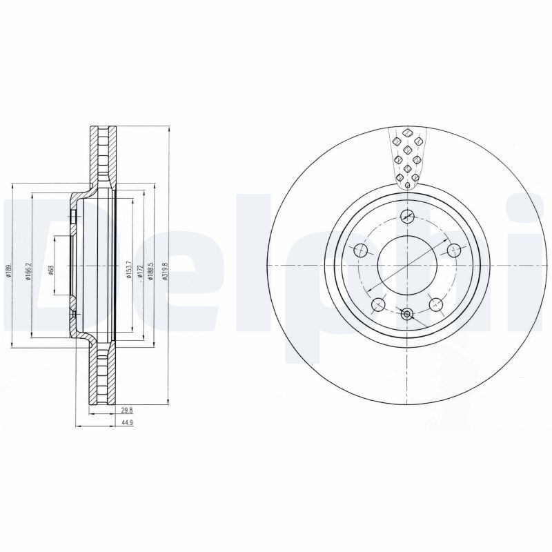 Тормозной диск DELPHI BG4080C