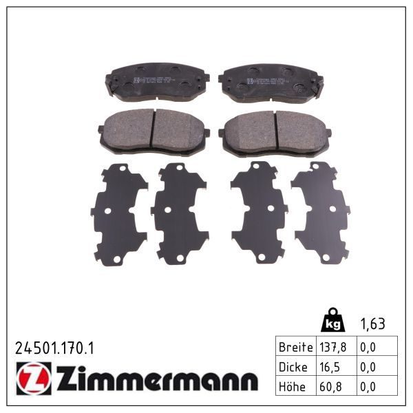 Гальмівні колодки дискові ZIMMERMANN 245011701 - zapix