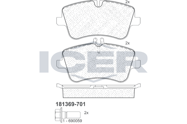 Гальмівні колодки дискові ICER 181369701 - zapix