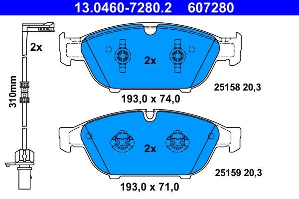 Гальмівні колодки дискові ATE 13046072802 - zapix