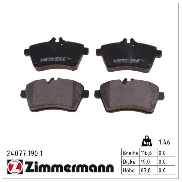 Гальмівні колодки дискові ZIMMERMANN 240771901 - zapix