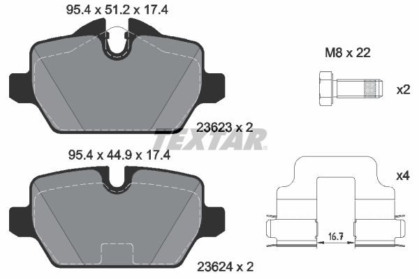 Гальмівні колодки дискові TEXTAR 2362303 - zapix