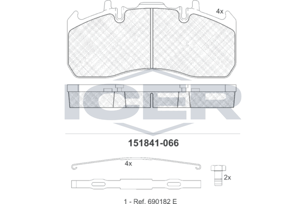 Гальмівні колодки дискові ICER 151841066 - zapix