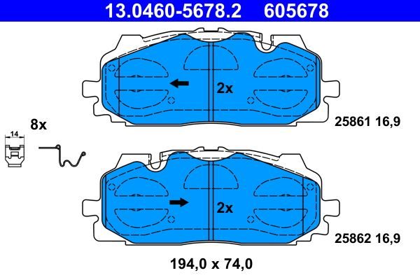 Гальмівні колодки дискові ATE 13046056782 - zapix