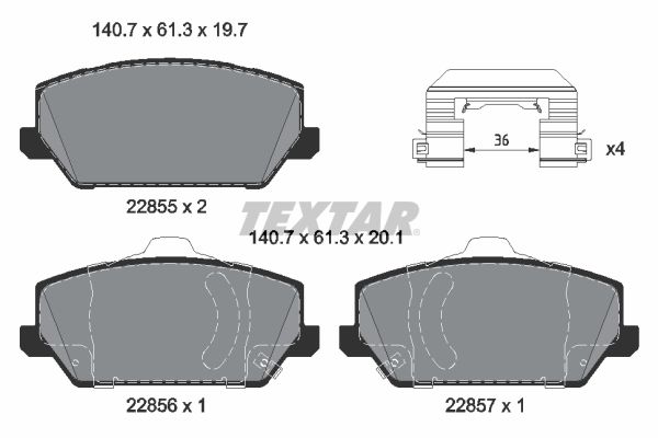 Гальмівні колодки дискові TEXTAR 2285501 - zapix