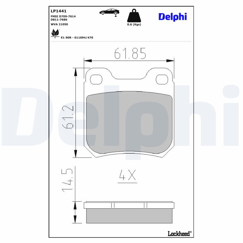 Гальмівні колодки дискові DELPHI LP1441 - zapix