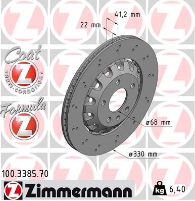 Гальмівний диск ZIMMERMANN 100338570 - zapix