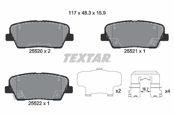 Гальмівні колодки дискові TEXTAR 2552001