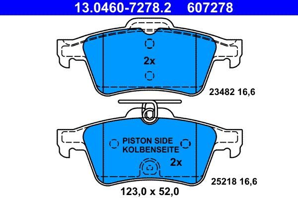 Гальмівні колодки дискові ATE 13046072782 - zapix
