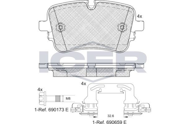 Гальмівні колодки дискові ICER 182248203 - zapix