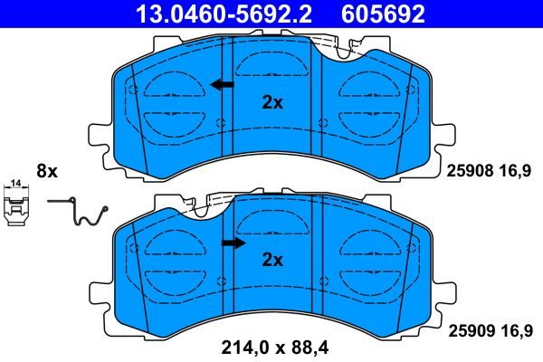 Гальмівні колодки дискові ATE 13046056922 - zapix