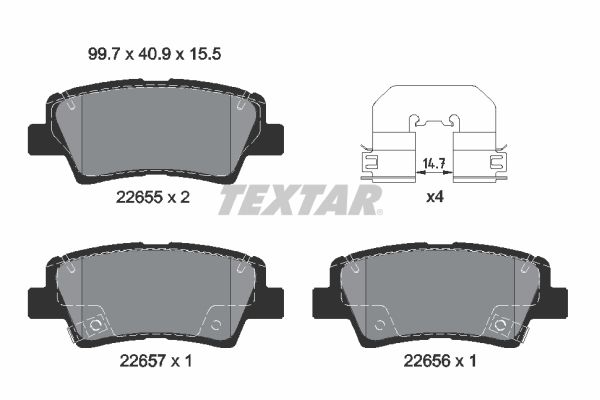 Гальмівні колодки дискові TEXTAR 2265501 - zapix