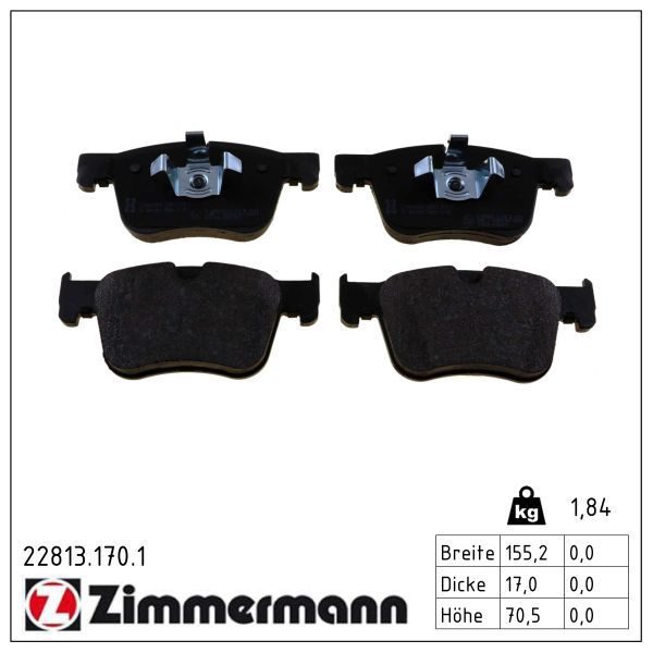 Гальмівні колодки дискові ZIMMERMANN 228131701 - zapix