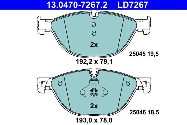 Гальмівні колодки дискові ATE 13047072672 - zapix