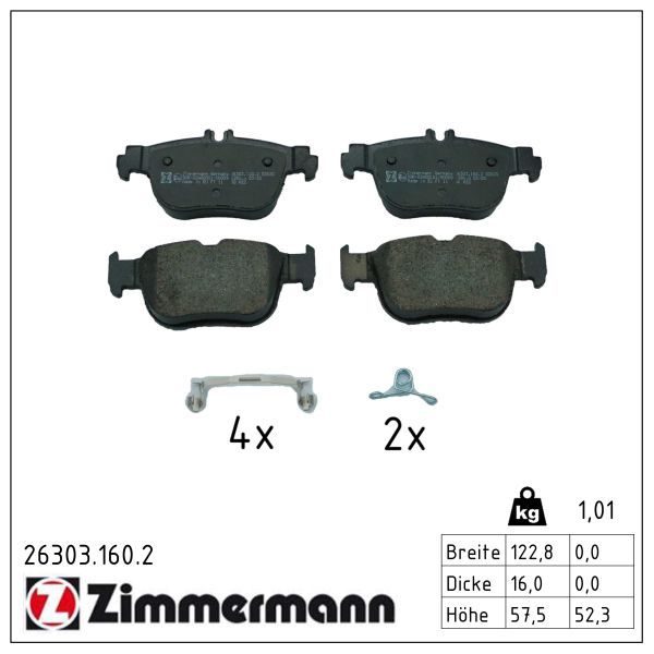 Гальмівні колодки дискові ZIMMERMANN 263031602 - zapix