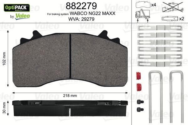 Гальмівні колодки дискові VALEO 882279 - zapix
