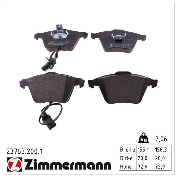 Гальмівні колодки дискові ZIMMERMANN 237632001 - zapix
