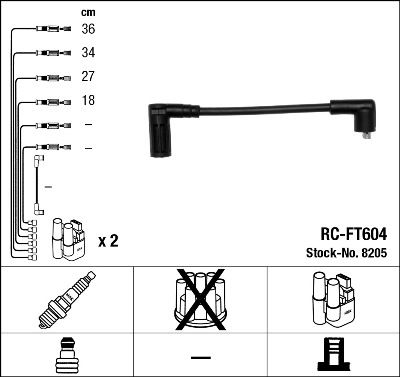 Кабелі запалювання NGK 8205 - zapix