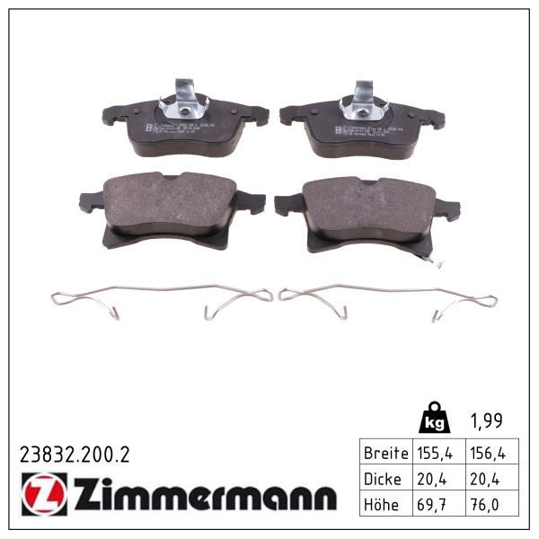 Гальмівні колодки дискові ZIMMERMANN 238322002 - zapix