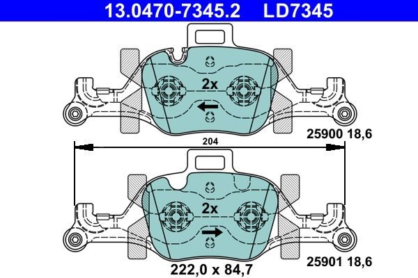Гальмівні колодки дискові ATE 13047073452 - zapix