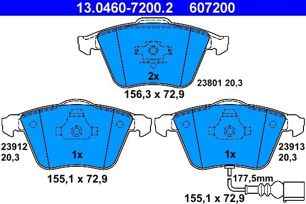 Гальмівні колодки дискові ATE 13046072002 - zapix