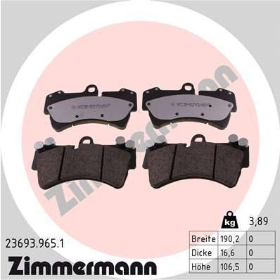 Гальмівні колодки дискові ZIMMERMANN 236939651 - zapix