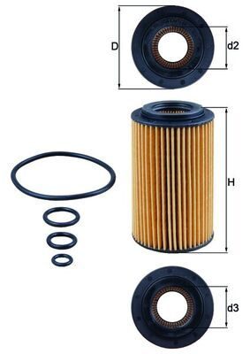 Оливний фільтр MAHLE OX1537D - zapix