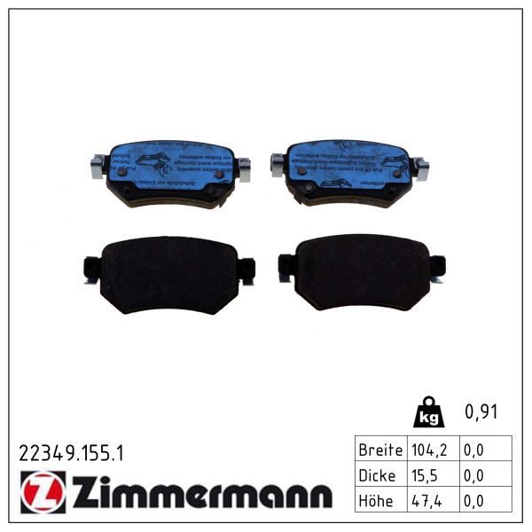 Гальмівні колодки дискові ZIMMERMANN 223491551 - zapix
