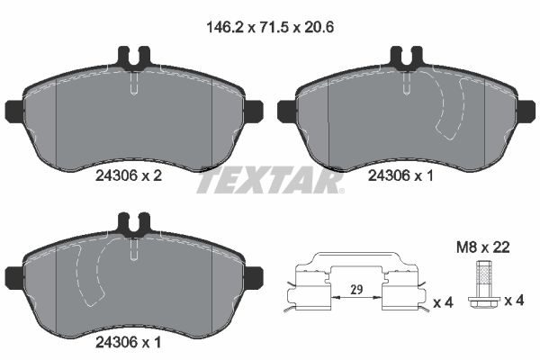 Гальмівні колодки дискові TEXTAR 2430602 - zapix