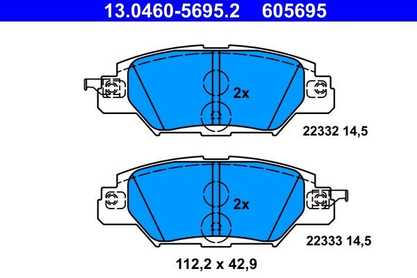 Гальмівні колодки дискові ATE 13046056952 - zapix