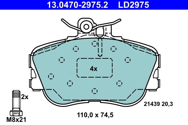 Гальмівні колодки дискові ATE 13047029752 - zapix