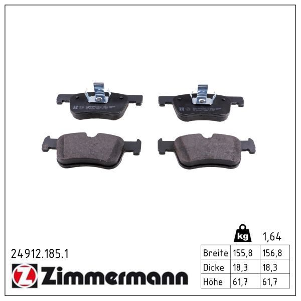 Гальмівні колодки дискові ZIMMERMANN 249121851 - zapix
