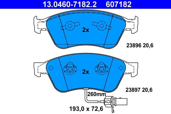 Гальмівні колодки дискові ATE 13046071822 - zapix