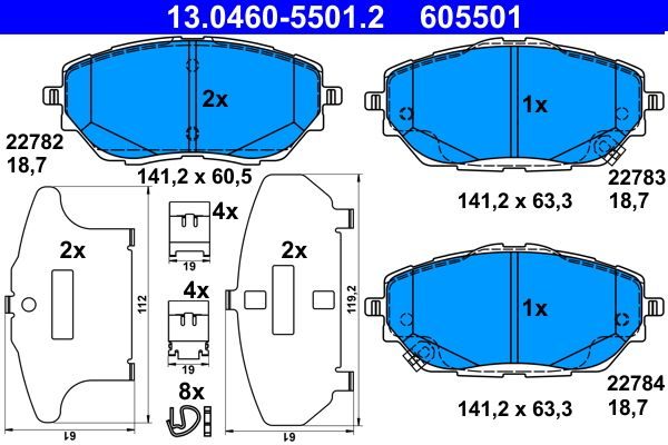 Гальмівні колодки дискові ATE 13046055012 - zapix