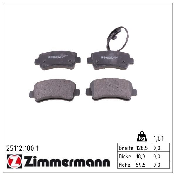 Гальмівні колодки дискові ZIMMERMANN 251121801 - zapix