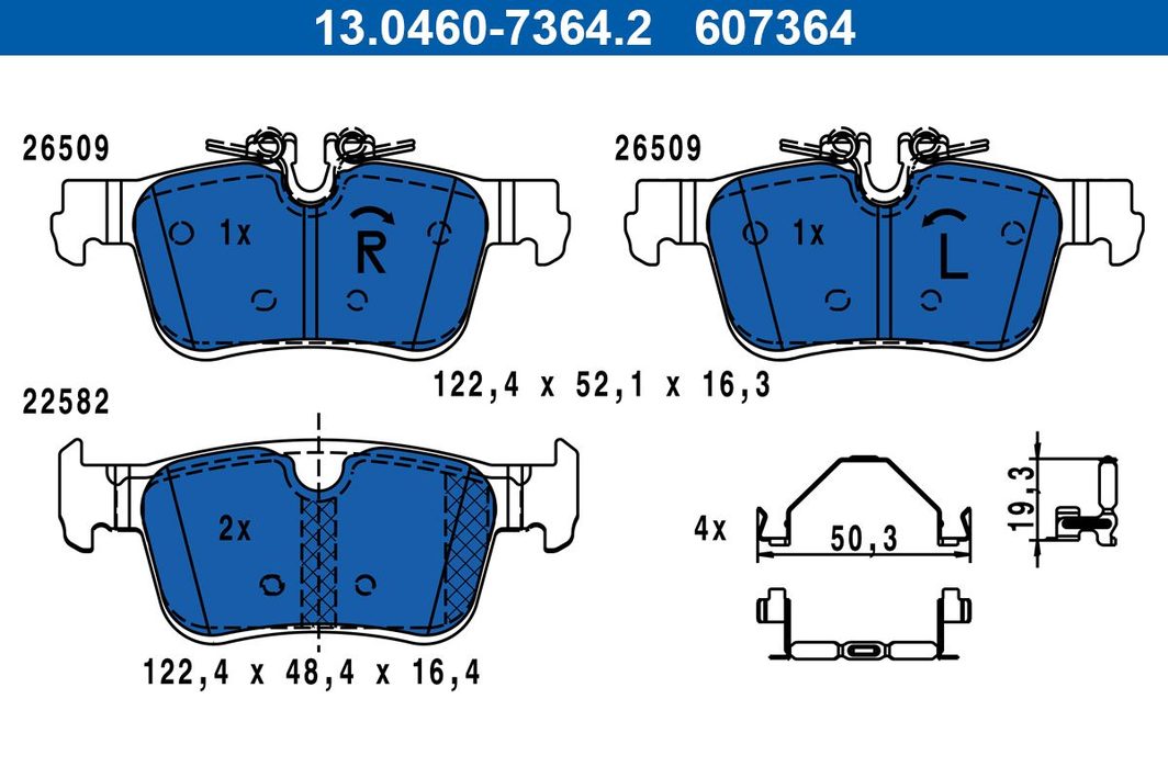 Гальмівні колодки дискові ATE 13046073642 - zapix