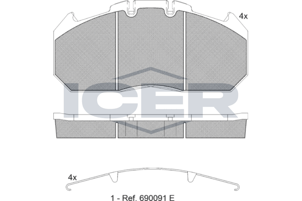 Гальмівні колодки дискові ICER 151405067 - zapix