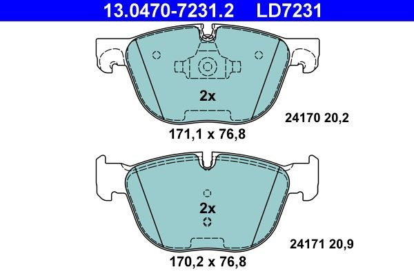 Гальмівні колодки дискові ATE 13047072312 - zapix