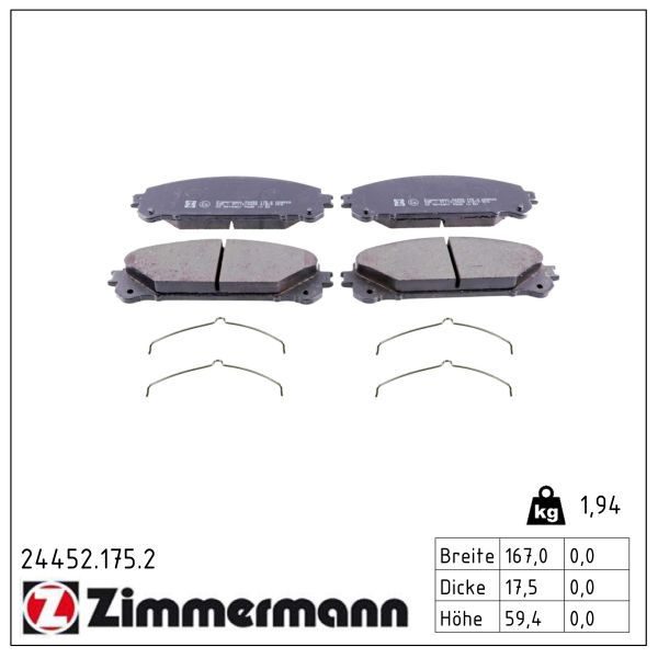 Гальмівні колодки дискові ZIMMERMANN 244521752 - zapix