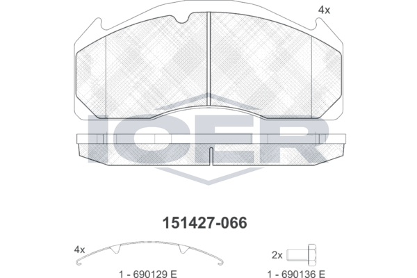Гальмівні колодки дискові ICER 151427066 - zapix