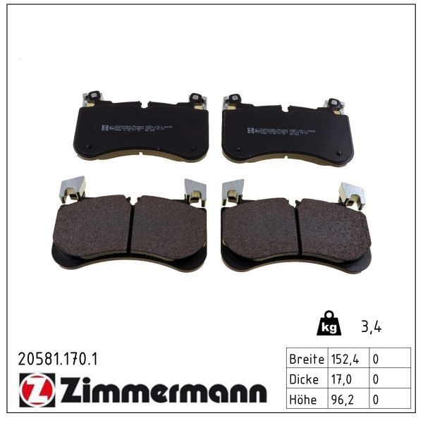 Гальмівні колодки дискові ZIMMERMANN 205811701 - zapix