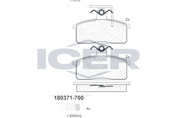 Гальмівні колодки дискові ICER 180371700 - zapix