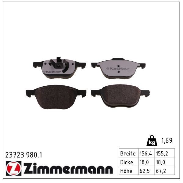 Гальмівні колодки дискові ZIMMERMANN 237239801 - zapix