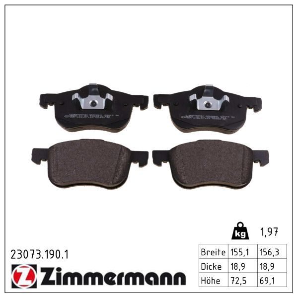 Гальмівні колодки дискові ZIMMERMANN 230731901 - zapix