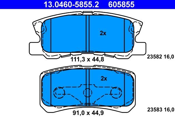Гальмівні колодки дискові ATE 13046058552 - zapix