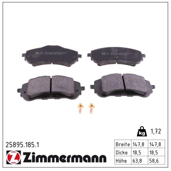 Гальмівні колодки дискові ZIMMERMANN 258951851 - zapix