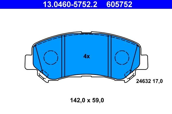 Гальмівні колодки дискові ATE 13046057522 - zapix